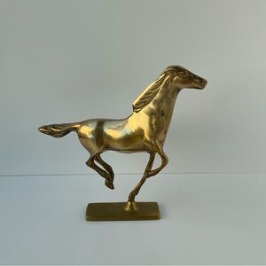 VTG‎ Brass Racing Horse Galloping Made in Korea with Stand MCM